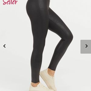 SPANX Faux Leather Leggings Black Medium